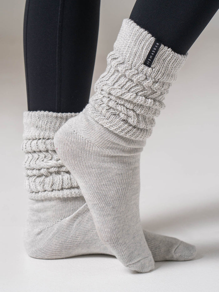 Scrunch Crew Socks - Snow Marl Socks Ryderwear