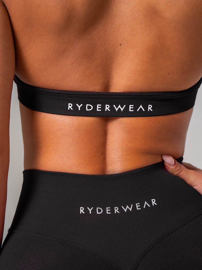Sculpt Seamless Halter Bra - Black Clothing Ryderwear