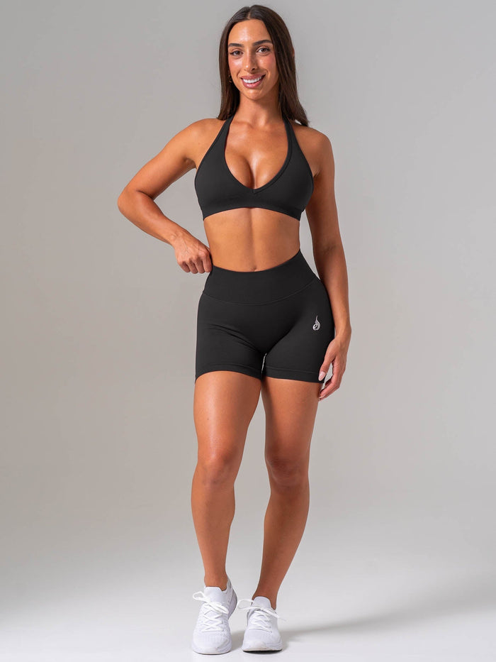 Sculpt Seamless Halter Bra - Black Clothing Ryderwear
