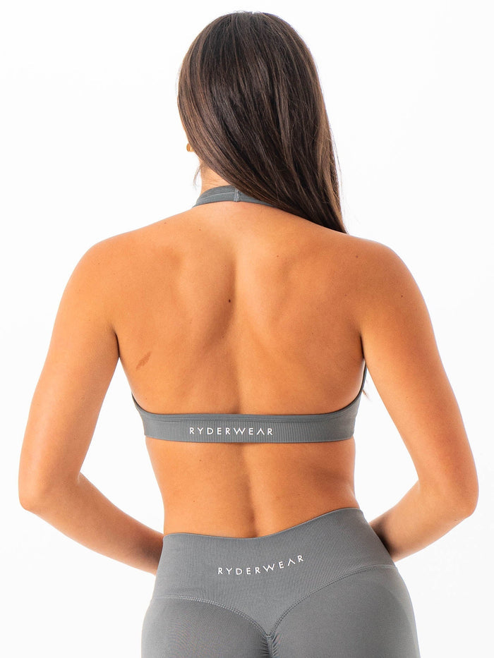 Sculpt Seamless Halter Bra - Slate Clothing Ryderwear