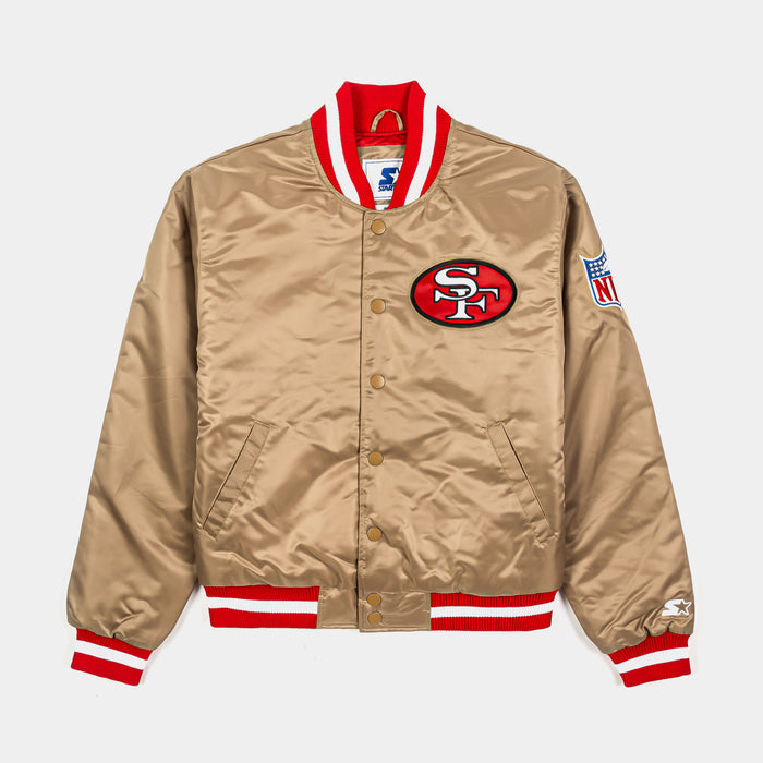 Shoe Palace Exclusive 49ers Satin Varsity Mens Jacket (Gold/Red)