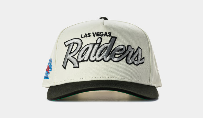 Shoe Palace Exclusive Las Vegas Raiders Script 950AF Snapback Mens Hat (Chrome/Black)