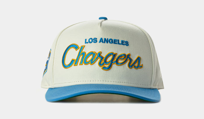 Shoe Palace Exclusive Los Angeles Chargers Script 950AF Snapback Mens Hat (Chrome/Light Blue)