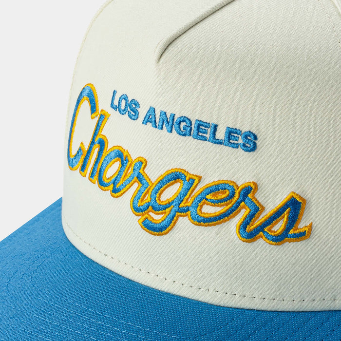 Shoe Palace Exclusive Los Angeles Chargers Script 950AF Snapback Mens Hat (Chrome/Light Blue)