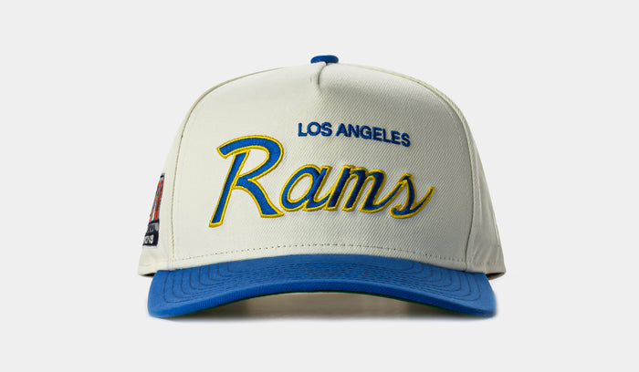 Shoe Palace Exclusive Los Angeles Rams Script 950AF Snapback Mens Hat (Chrome/Blue)