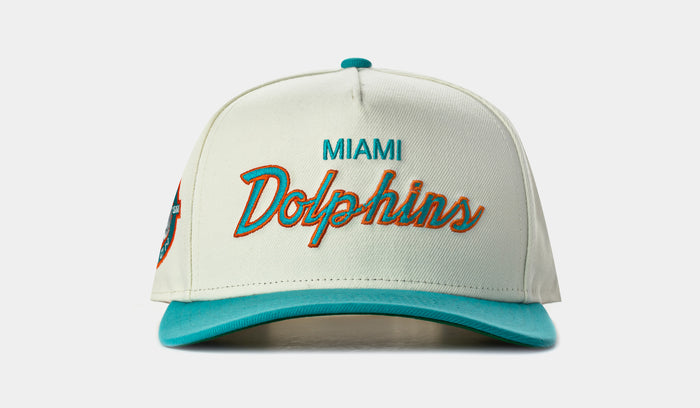 Shoe Palace Exclusive Miami Dolphins Script 950AF Snapback Mens Hat (Chrome/Black)