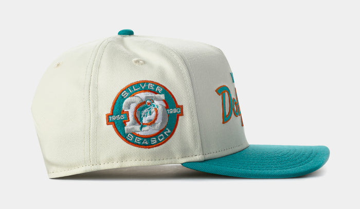 Shoe Palace Exclusive Miami Dolphins Script 950AF Snapback Mens Hat (Chrome/Black)
