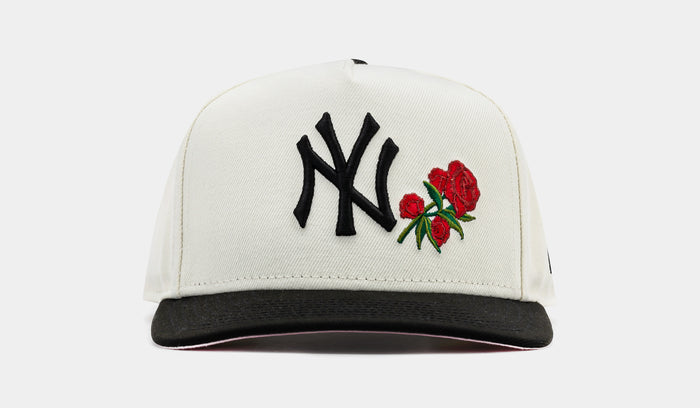 Shoe Palace Exclusive New York Yankees Curve Rose 950AF Snapback Mens Hat (Beige/Black)