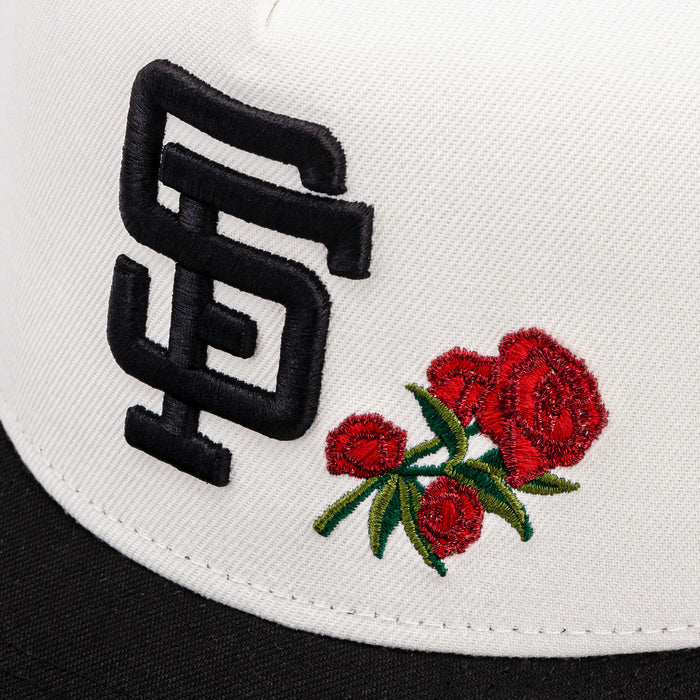 Shoe Palace Exclusive San Francisco Giants Curve Rose 950AF Snapback Mens Hat (Beige/Black)