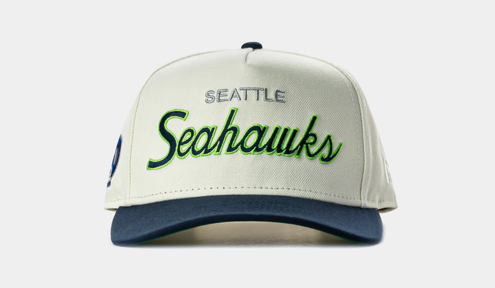 Shoe Palace Exclusive Seattle Seahawks Script 950AF Snapback Mens Hat (Chrome/Black)