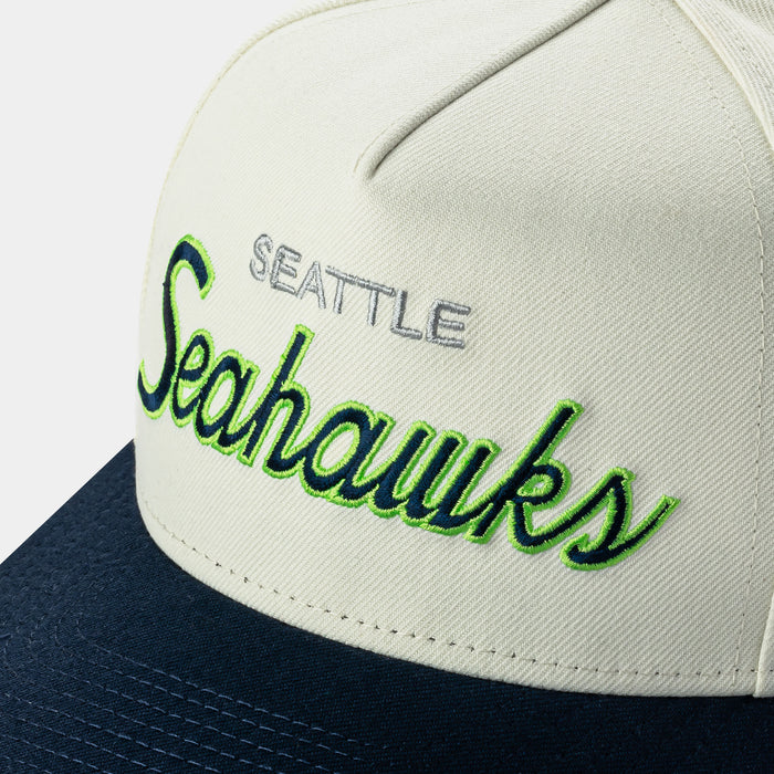 Shoe Palace Exclusive Seattle Seahawks Script 950AF Snapback Mens Hat (Chrome/Black)