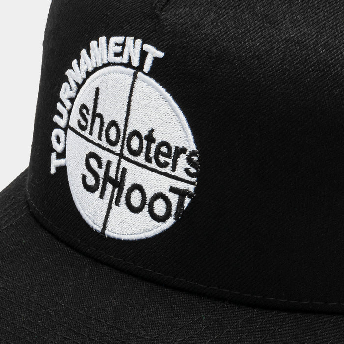 Shooters Shoot Black Trucker Mens Hat (Black/White)