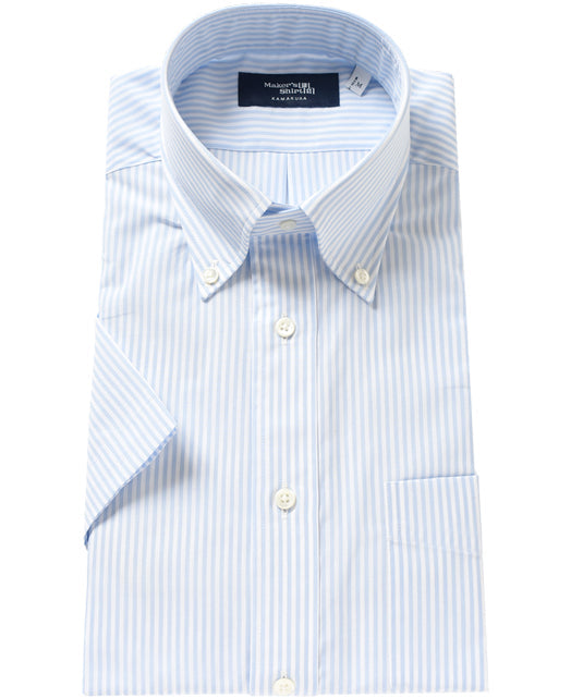 Short Sleeve Shirt -  Button Down Ice Cotton Dobby