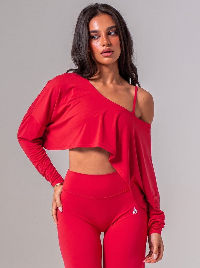 Slouchy Off Shoulder Top - Cherry Clothing Ryderwear