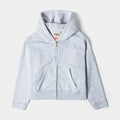 Soft Fleece Zip Up Womens Hoodie (Grey)