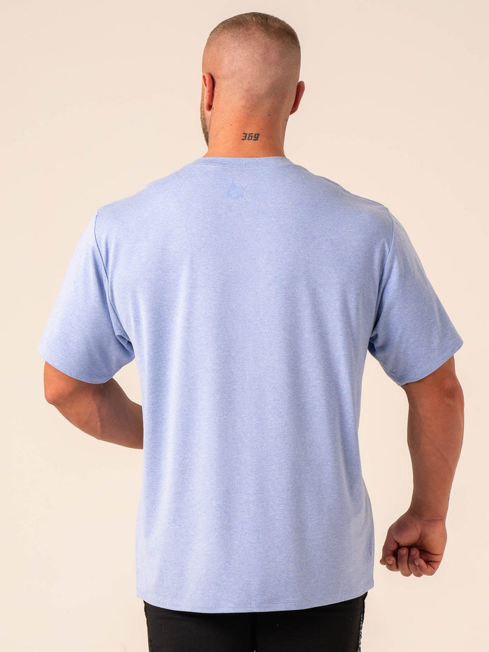 Soft Tech Oversized T-Shirt - Blue Marl Clothing Ryderwear