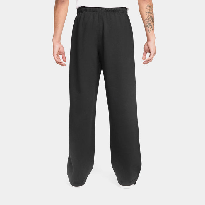 Solo Swoosh Fleece Open Hem Mens Pants (Black/Black/White)