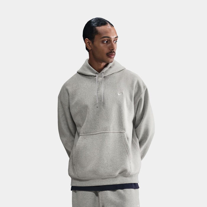 Solo Swoosh Pullover Mens Hoodie (Dark Grey Heather/Light Smoke Grey/White)