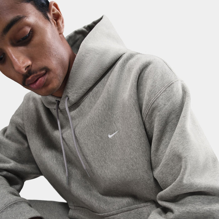 Solo Swoosh Pullover Mens Hoodie (Dark Grey Heather/Light Smoke Grey/White)