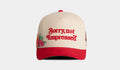 Sorry Not Impressed Snapback Mens Hat (Beige/Red)