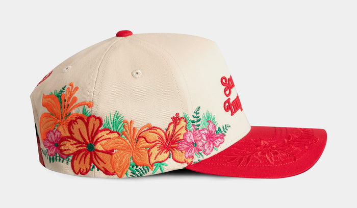 Sorry Not Impressed Snapback Mens Hat (Beige/Red)
