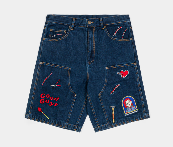 SP x Chucky Good Guy Denim Mens Shorts (Blue/Red)