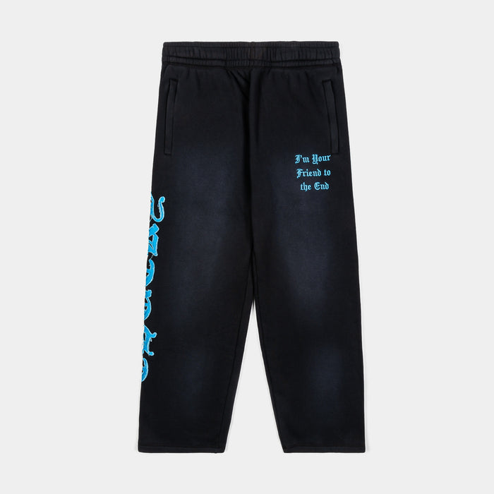 SP x Chucky Heart Washed Mens Sweatpants (Black/Blue)