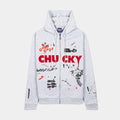 SP x Chucky Its Play Time Zip Up Mens Hoodie (Grey/Red)