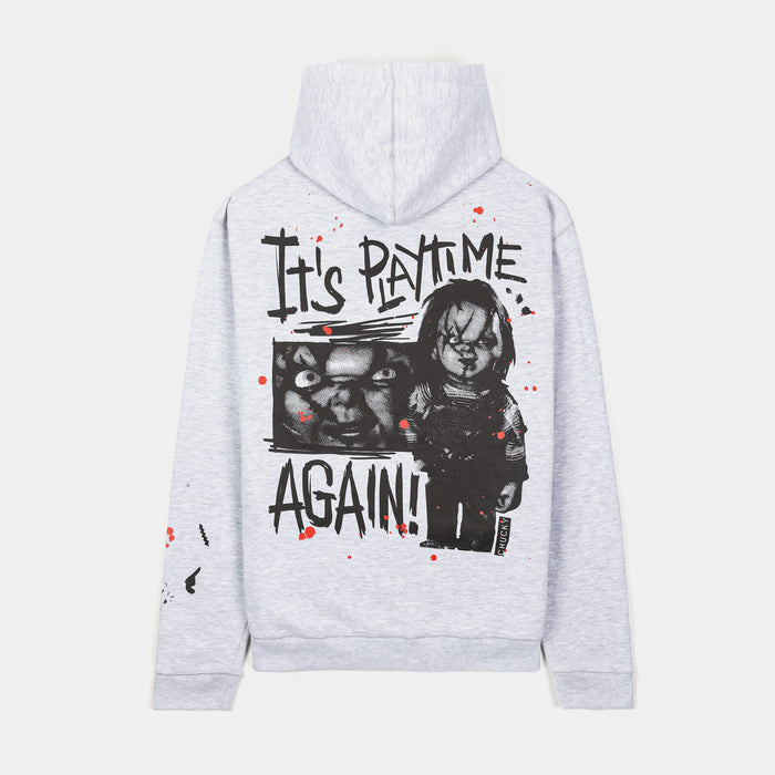 SP x Chucky Its Play Time Zip Up Mens Hoodie (Grey/Red)