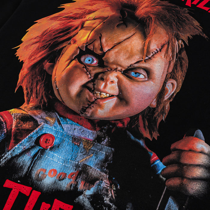 SP x Chucky Playtime Mask Full Zip Up Mens Hoodie (Black/Red)
