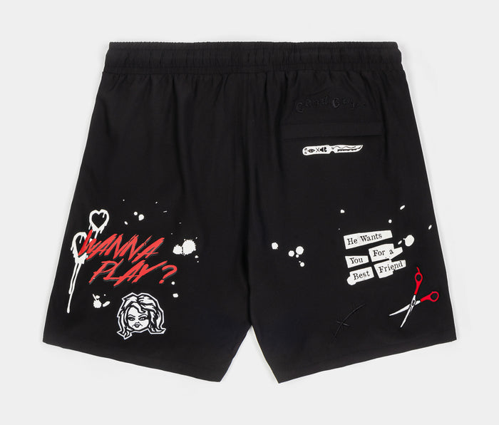 SP x Chucky Snitches Get Stitches Hybrid Mens Shorts (Black/Red)