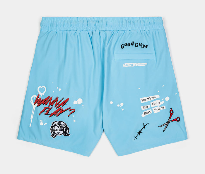 SP x Chucky Snitches Get Stitches Hybrid Mens Shorts (Blue/Red)