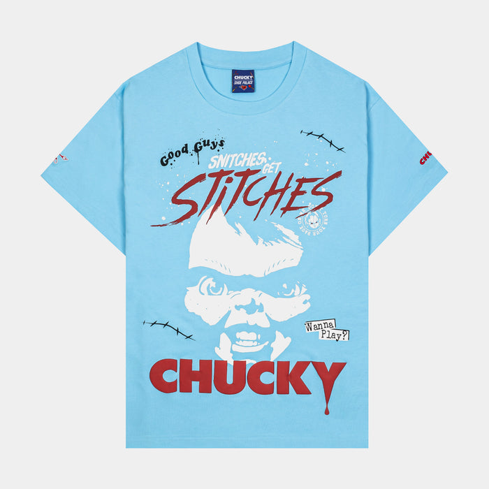 SP x Chucky Snitches Get Stitches Mens Short Sleeve Shirt (Blue/Red)