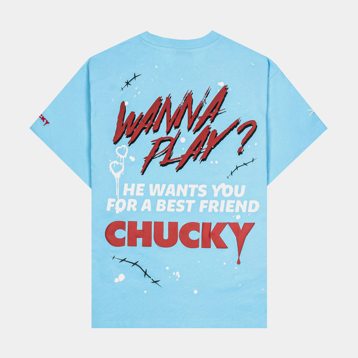 SP x Chucky Snitches Get Stitches Mens Short Sleeve Shirt (Blue/Red)