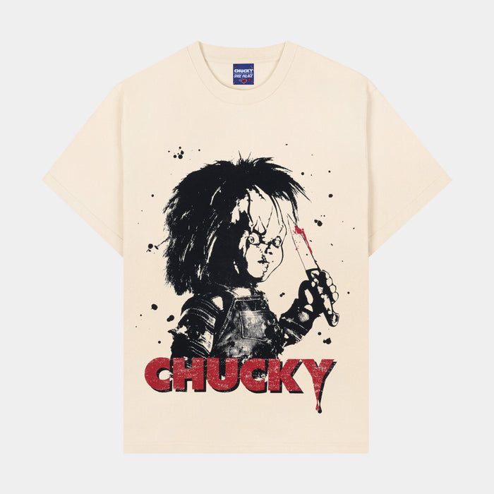 SP x Chucky Wanna Play Mens Short Sleeve Shirt (Beige/Red)
