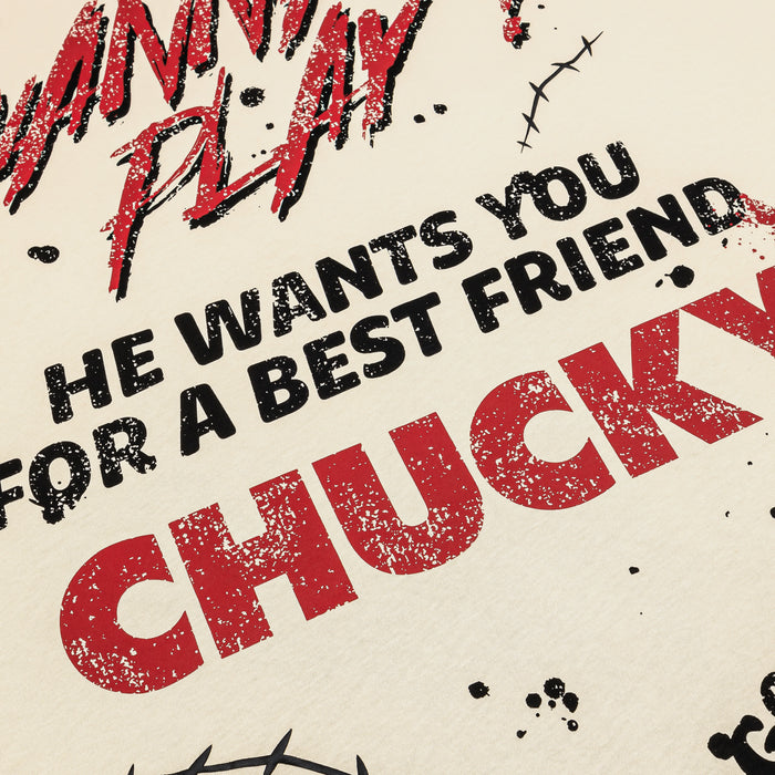 SP x Chucky Wanna Play Mens Short Sleeve Shirt (Beige/Red)
