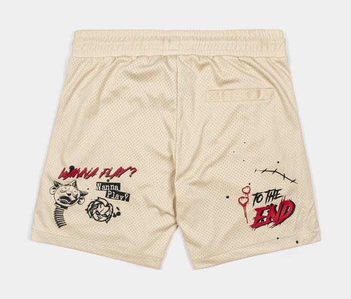 SP x Chucky Wanna Play Mesh Mens Shorts (Beige/Red)