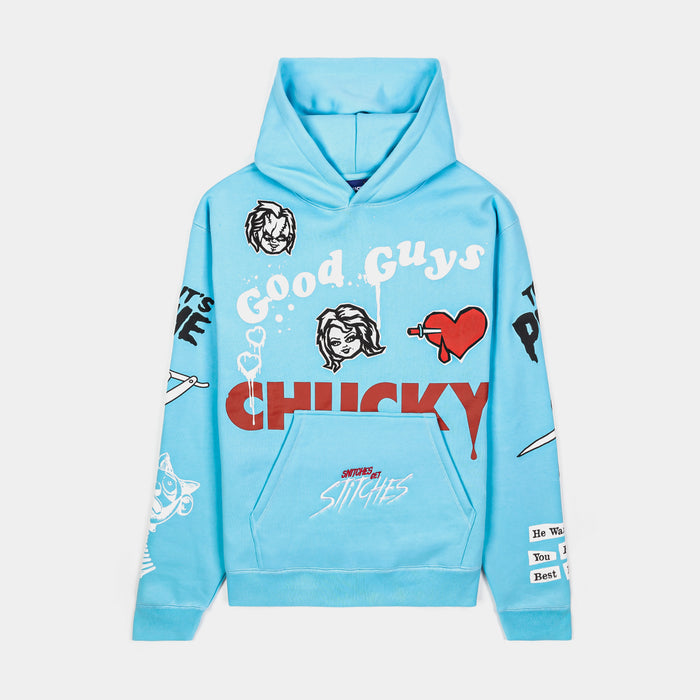SP x Chucky Wanna Play Pullover Mens Hoodie (Blue/Red)