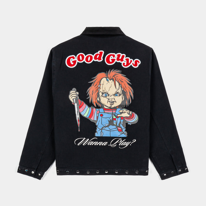 SP x Chucky Wanna Play Washed Work Mens Jacket (Black/Red)