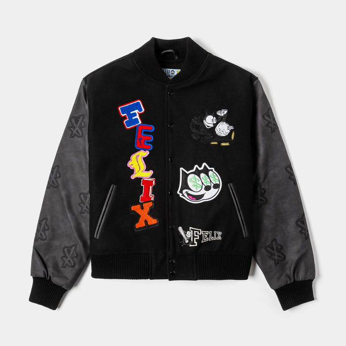 SP x Felix The Cat Dreaming Varsity Mens Jacket (Black)