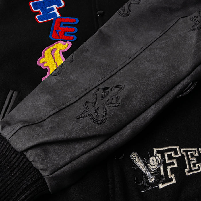 SP x Felix The Cat Dreaming Varsity Mens Jacket (Black)