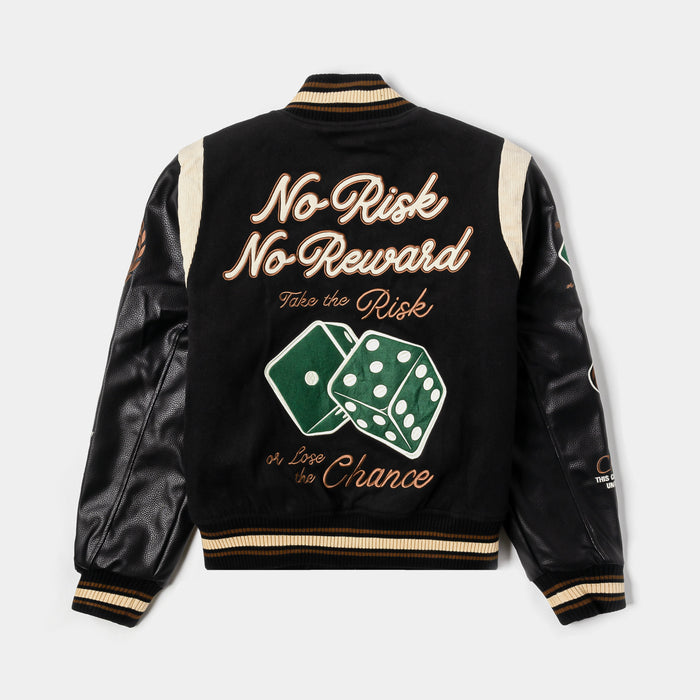 SP x Monopoly No Risk Varsity Mens Jacket (Black/Brown)
