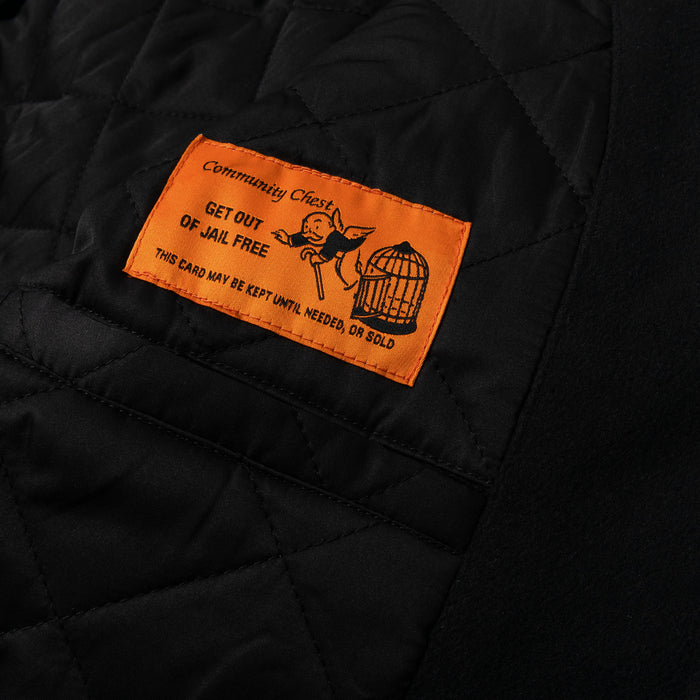 SP x Monopoly No Risk Varsity Mens Jacket (Black/Brown)