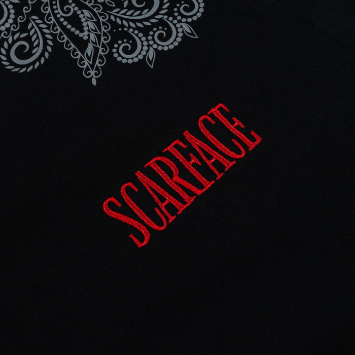 SP x Scarface Paisley All Over Print Mens Short Sleeve Shirt (Black/Grey)