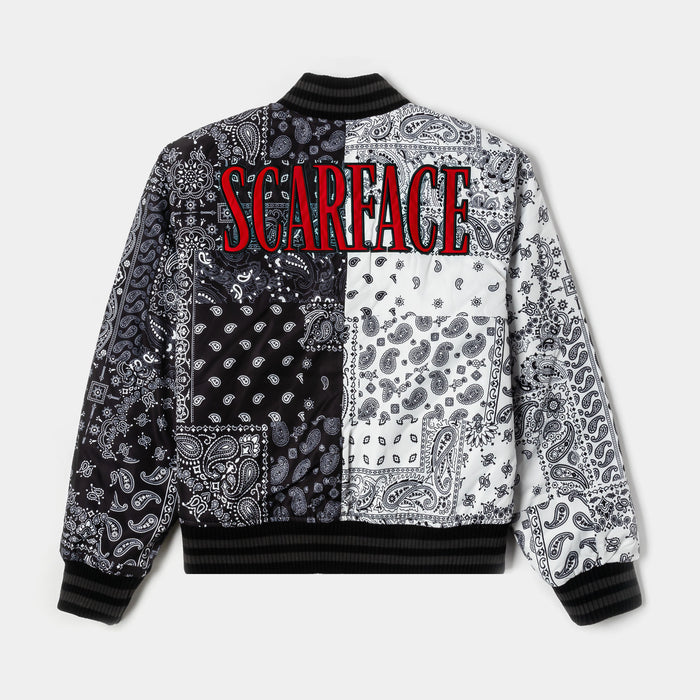 SP x Scarface Paisley Varsity Jacket (Black/White)