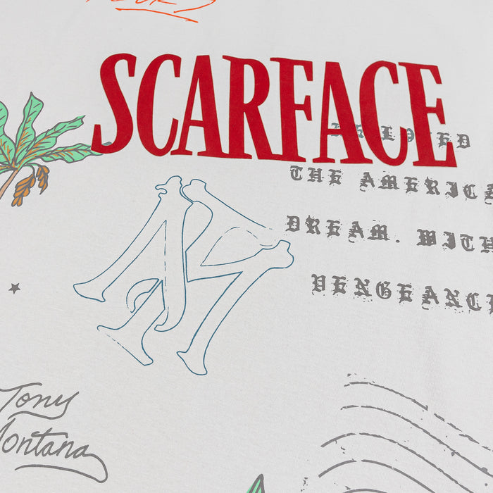 SP x Scarface Post Card Mens Short Sleeve Shirt (Beige/Orange)