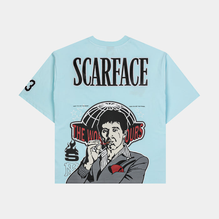 SP x Scarface Respect Mens Short Sleeve Shirt (Blue/Red)