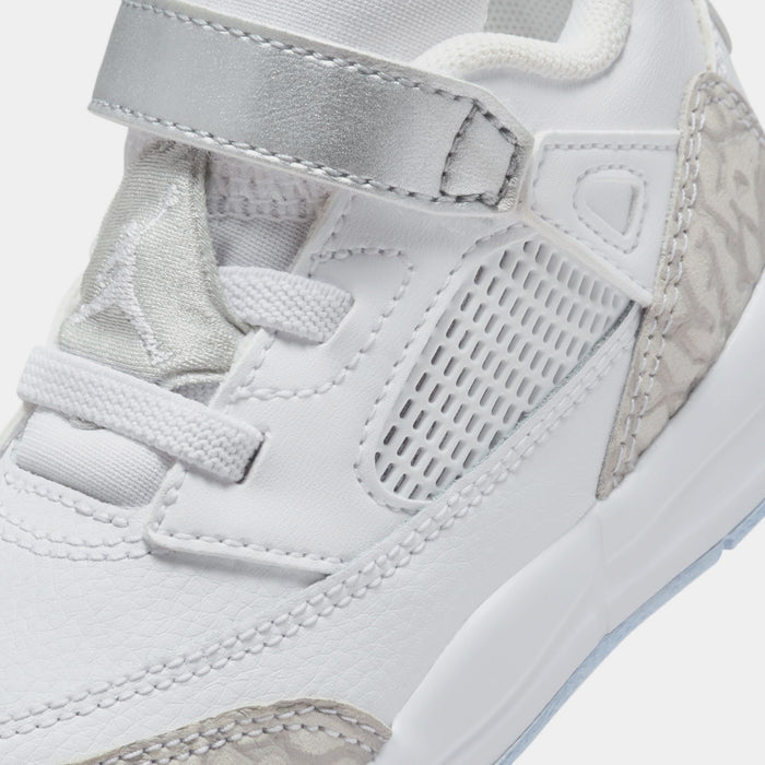 Spizike Low Infant Toddler Lifestyle Shoes (White/Neutral Grey/Metallic Silver)