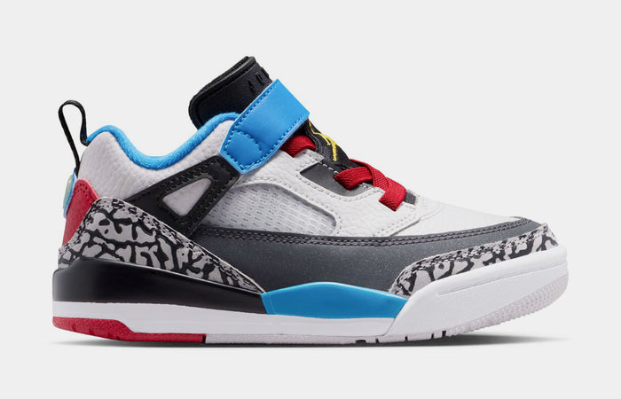 Spizike Low SE Preschool Lifestyle Shoes (Neutral Grey/Surf Blue/Dark Shadow/Varsity Maize)