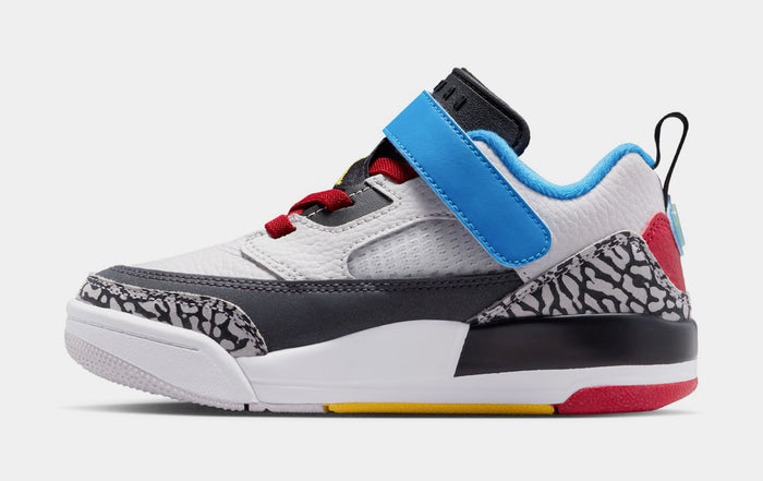Spizike Low SE Preschool Lifestyle Shoes (Neutral Grey/Surf Blue/Dark Shadow/Varsity Maize)